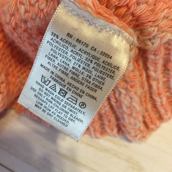{Anthro} Moth Cream Orange Waterfall Sweater - L - Picture 5 of 8